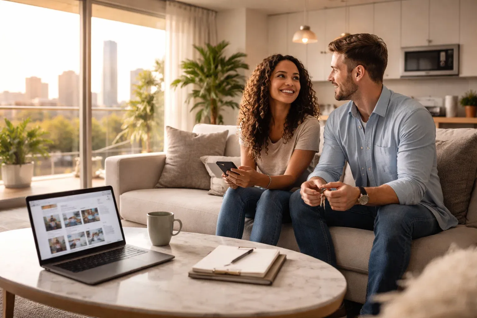 renter touring modern apartment interior in Oklahoma City