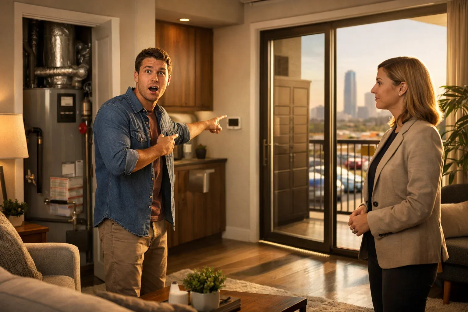 renter overlooks key apartment features in Oklahoma City unit