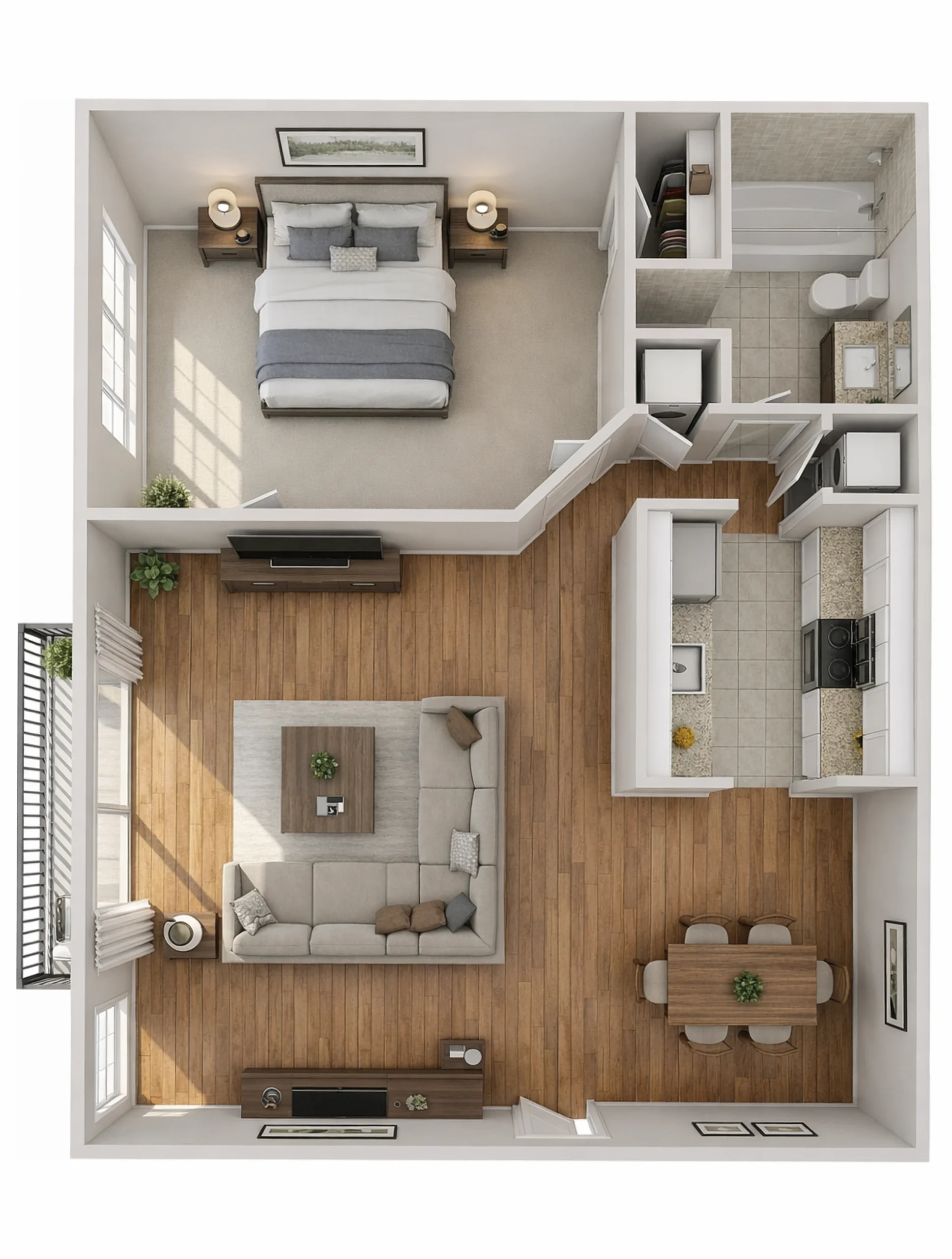 The Villager apartment building exterior at Walnut Gardens